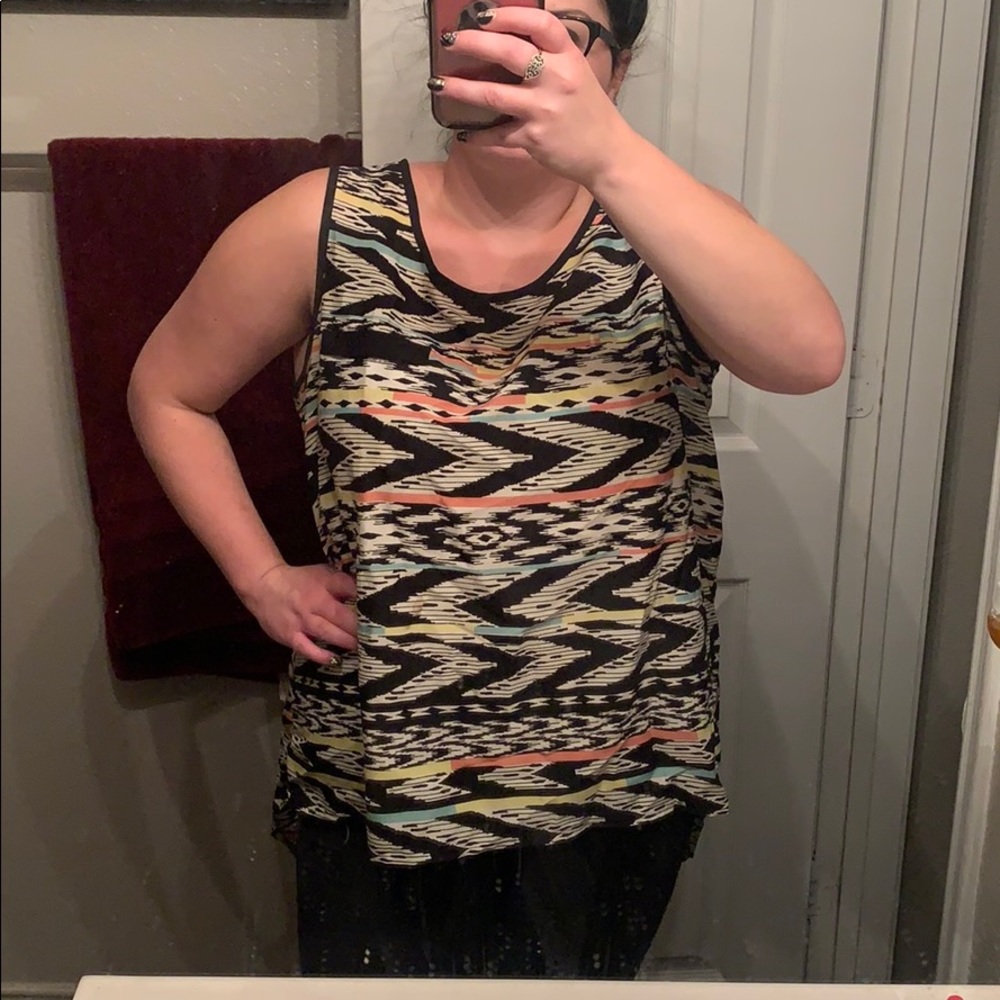 High low hem plus tank, blouse